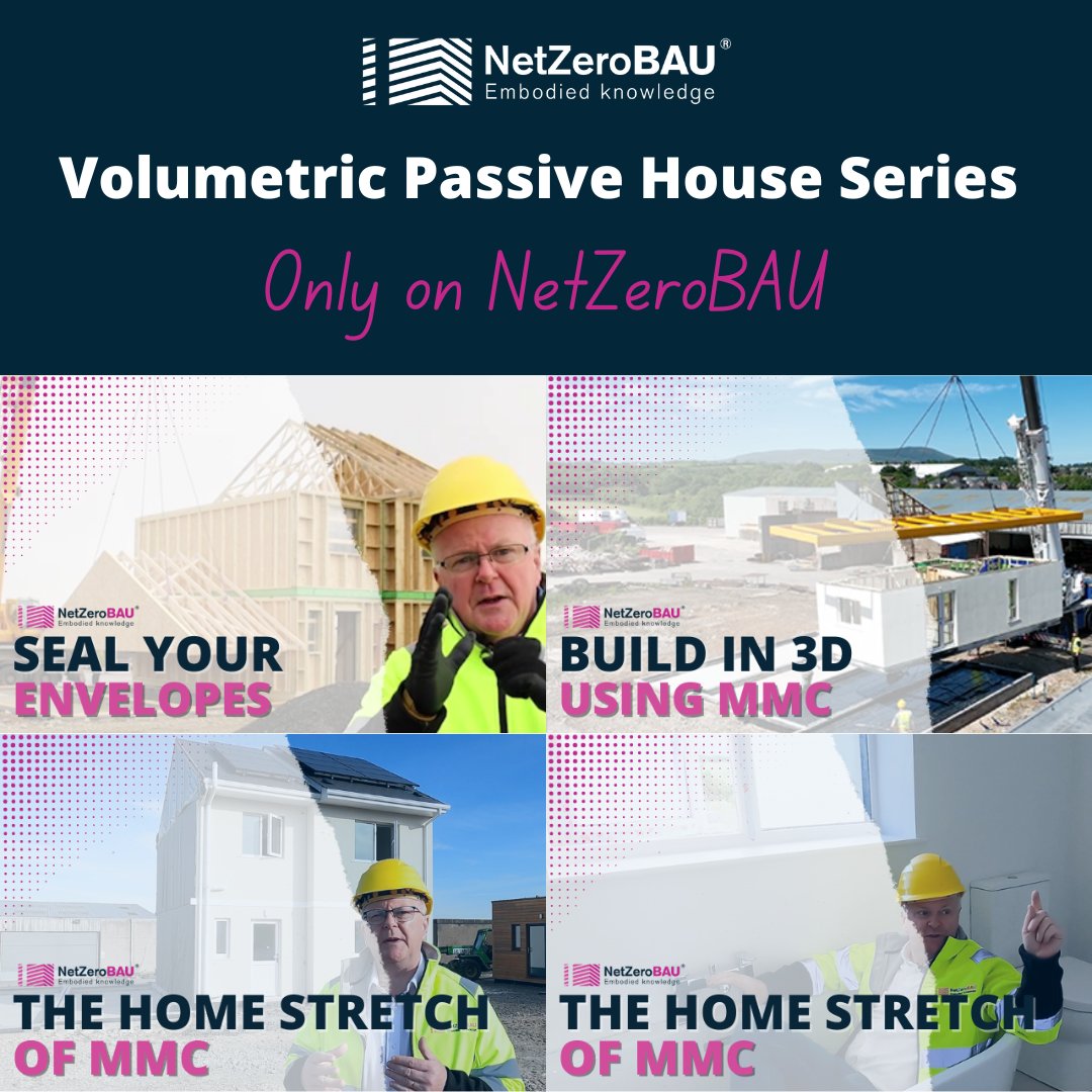 Our Volumetric Passive House series is now live in full! Not only will you catch a glimpse of Tomás in the bath (fully clothed!), you'll also see a passive house being constructed in 90 minutes. Start your trial today and dive into the world of NetZeroBAU. ow.ly/uYlX50Nco3G