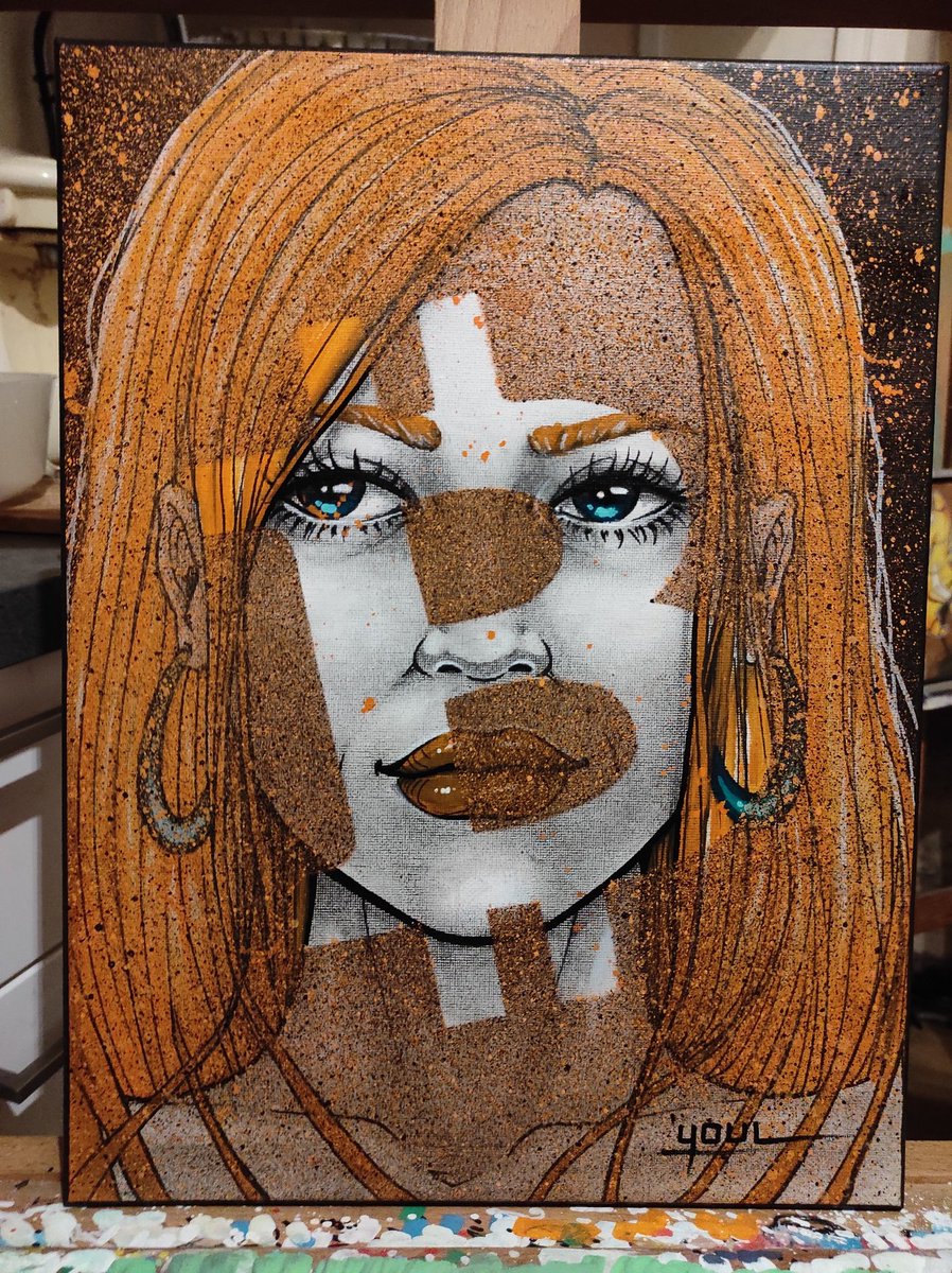 YoulDesign's tweet photo. Finished and varnished. Soon as a 1/1 #NFT including original canvas @opensea
"Orange is the new gold"
#cryptoart #crypto #btc #bitcoin #cryptomoney #training #draw #drawing #dessin #dibucho #portrait #pencil #girl #face #cute #beauty #drawdaily #canvas #youl #redhair #orange https://t.co/Lh6pfLfpyq