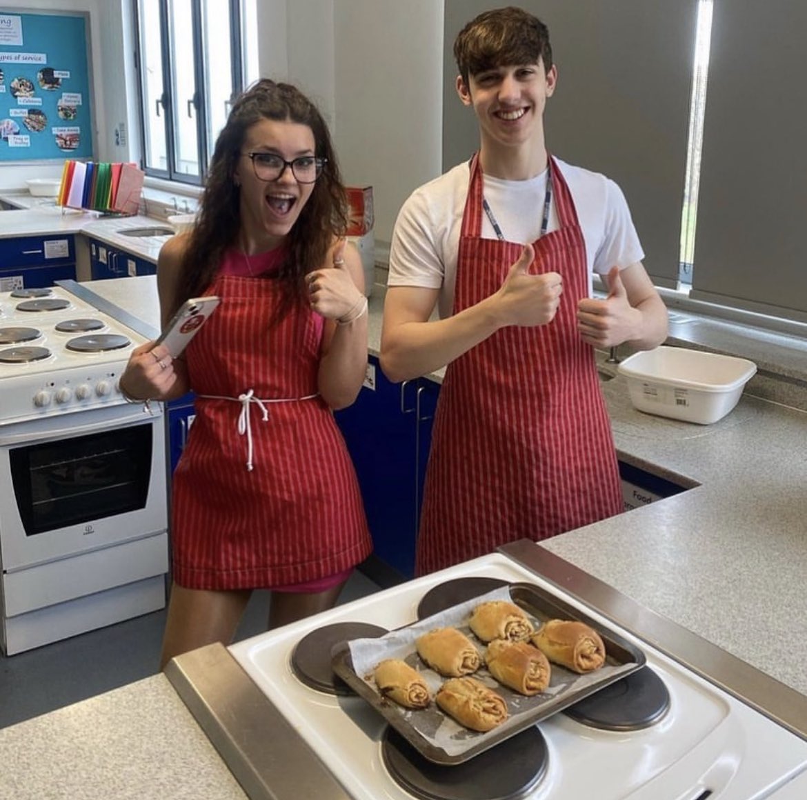 OrielHighSchool's tweet photo. Next up in the #OrielLanguages Food Tech takeover It’s #TeamGerman in the kitchen this week……..! On the menu today…  Franzbrötchen 💜🇩🇪 💜🇩🇪💜 #MasterChefs #CrossCurricular #ALevelGerman #LoveThisPhoto https://t.co/qTBvVP93Y8
