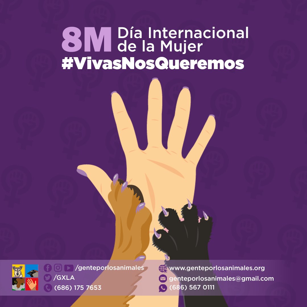 #genteporlosanimales está integrado por voluntarias en su mayoría, quienes día con día invertimos nuestro tiempo para promover el bienestar animal en nuestro municipio, combinando actividades laborales, escolares, familiares y académicas, entre otras. 

#VivasNosQueremos #8M