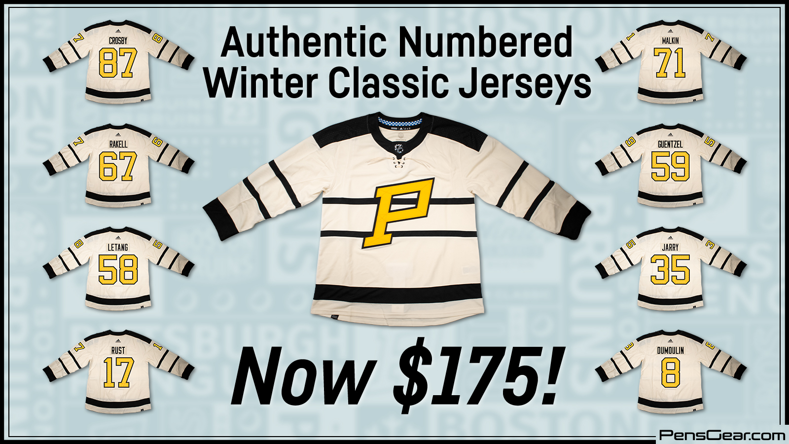 ANY NAME AND NUMBER PITTSBURGH PENGUINS REVERSE RETRO AUTHENTIC
