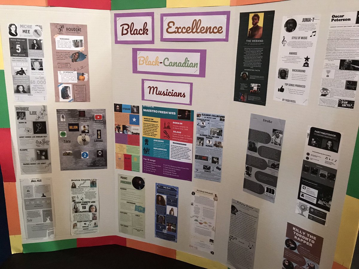 tdsb_WHJMS's tweet photo. Students proudly presented their Black Excellence projects in our Schoolwide African Heritage Month Exhibit today. Such great learning for our School Community. @Alisongsv @tdsb https://t.co/N5gNvIA17y