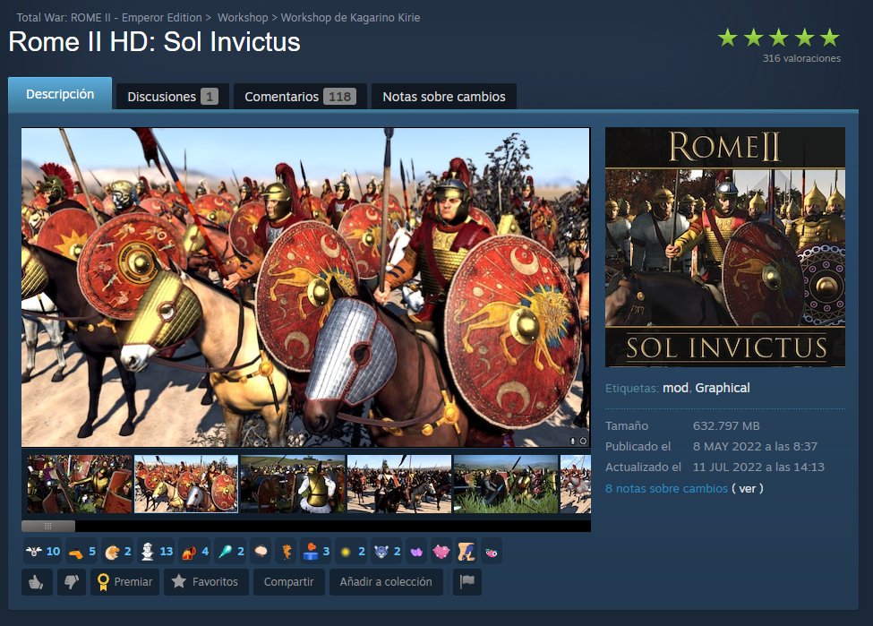 totalwarmodding's tweet photo. Pues vamos con la lista de mods para el Rome II!!

Empezando con la serie Rome II HD, que es un reskin completo de todas las facciones romanas del juego, con una calidad gráfica (la mejor de todo TW actualmente) e histórica brutal https://t.co/sBpz3SZ9GA