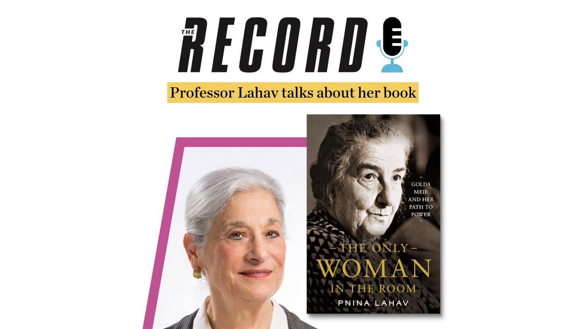 #BULawProf Pnina Lahav's biography examines Israel's only woman prime minister, Golda Meir, with a feminist lens. Lahav shares: "...despite the climate, despite the misogyny, [Meir] persevered..." Read/listen to the interview: spr.ly/601830kvk #GoldaMeir @PrincetonPress