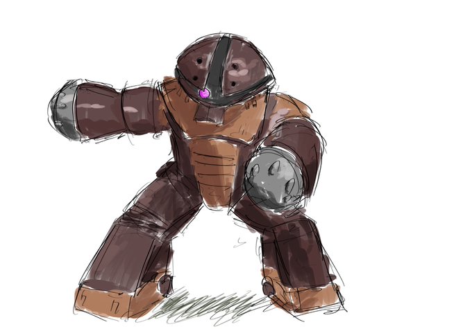 机に置いてるアッガイの模写 