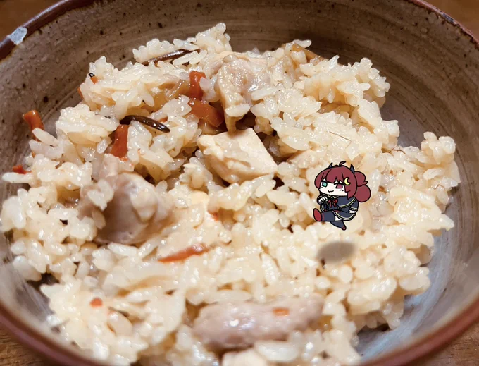ロアちゃんミニップスイーツを食べてロアちゃんは最近ミニップ食べてる?おいらはプリンなやつ2種類が気になってるけど、ロアちゃんは何が気になってる〜?4月になればハロハロも出るから楽しみもんだねロアちゃんに美味しいミニップスイーツを〜今日のご飯炊き込みご飯 #ロアート 