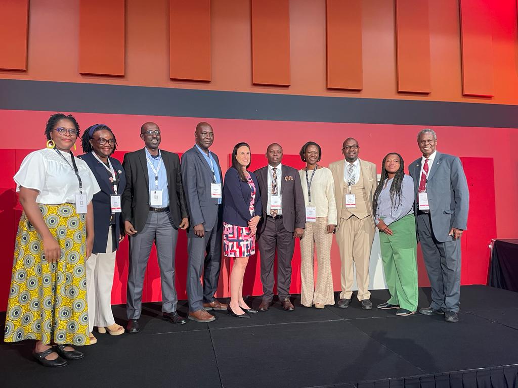 With fellow panelists #AHAIC2023 after discussing #BuildingTrust for Public Health Systems in Africa, with Dr @RhodaWanyenze as  modulator @FrancisOmaswa @Amref_Worldwide @AfricaCDC @MastercardFdn @ACHEST1