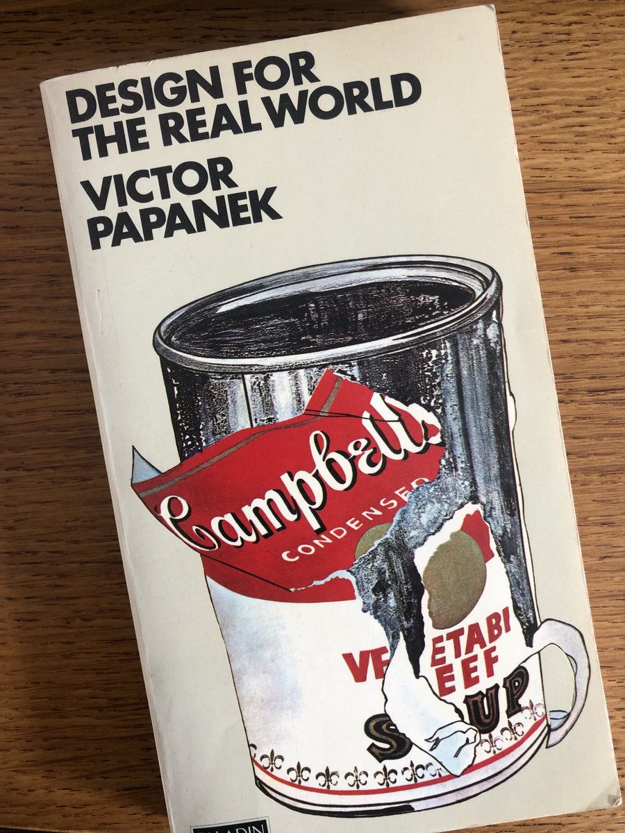 katebuckley0's tweet photo. Found this signed copy of Victor Papanek’s Design for the Real World dedicated to the late Paul Hogan in the charity shop today! https://t.co/hriexy0AOb