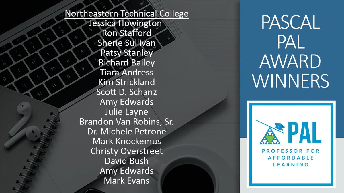 SCTechSystem's tweet image. Winning a PAL award identifies a professor as an ally for affordable learning at their home institution. Congratulations to our technical college PAL awardees!
