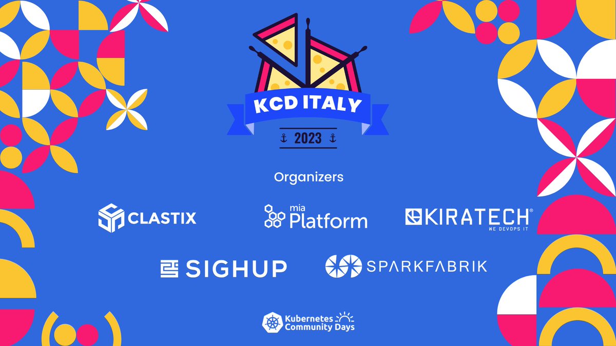 KCDItaly's tweet photo. While the KCD is approaching, let's start with the presentations. First of all a big thank you to all the co-organizers: they believe in the community and are backing all the efforts spent to make it great. 
Meet them in person in Milan on the 16th of June! 🍻
@KubernetesDays https://t.co/MIsXd8L1jv