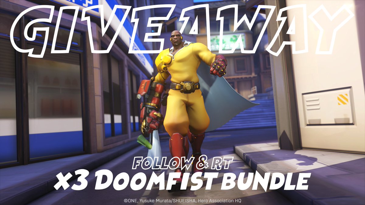 Anae_fr's tweet photo. 🎁GIVEAWAY Saitama - Doomfist 🥊

A l'occasion de la collaboration : Overwatch 2 x One-Punch Man, voici 3 petits packs 😼

Pour participer, comme d'hab :
♻️Retweet ce post
💛Follow @Anae_fr 

Merci @Blizzard_Ent et bonne chance à tous !
(⚠️TAS le 11/03 à 18h) https://t.co/SbHvLexqf3
