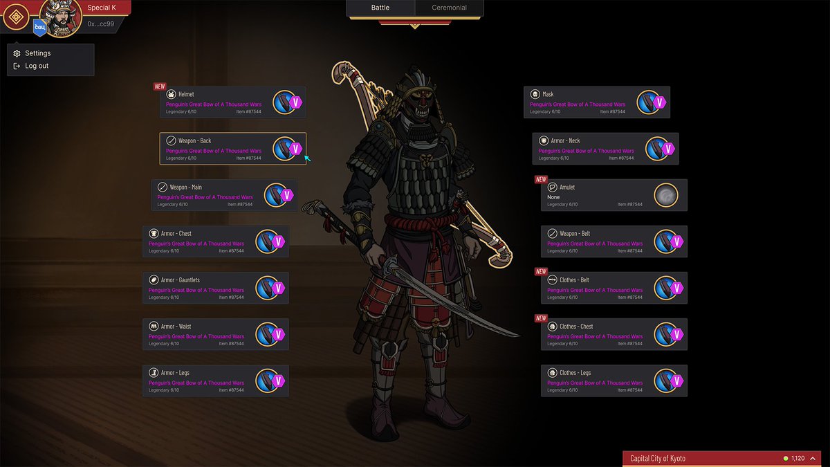 ⛩️ TEASE WEDNESDAY ⛩️

We've already had a sneak peak of a player character wearing his ceremonial gear, today we bring you a look at some combat gear! 🥷

With the player character launch around the corner, it won't be long until you will be able to customize your character.