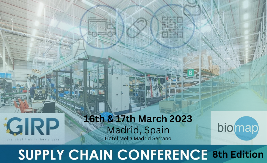 BiomapUK's tweet photo. Biomap Ltd will be exhibiting at the @GIRPBrussels 
SUPPLY CHAIN CONFERENCE being held at the Hotel Melia Madrid Serrano, Madrid on 16th &amp; 17th March 2023

#supplychain #healthcare #pharmaceutical https://t.co/zQRcIjMoJy