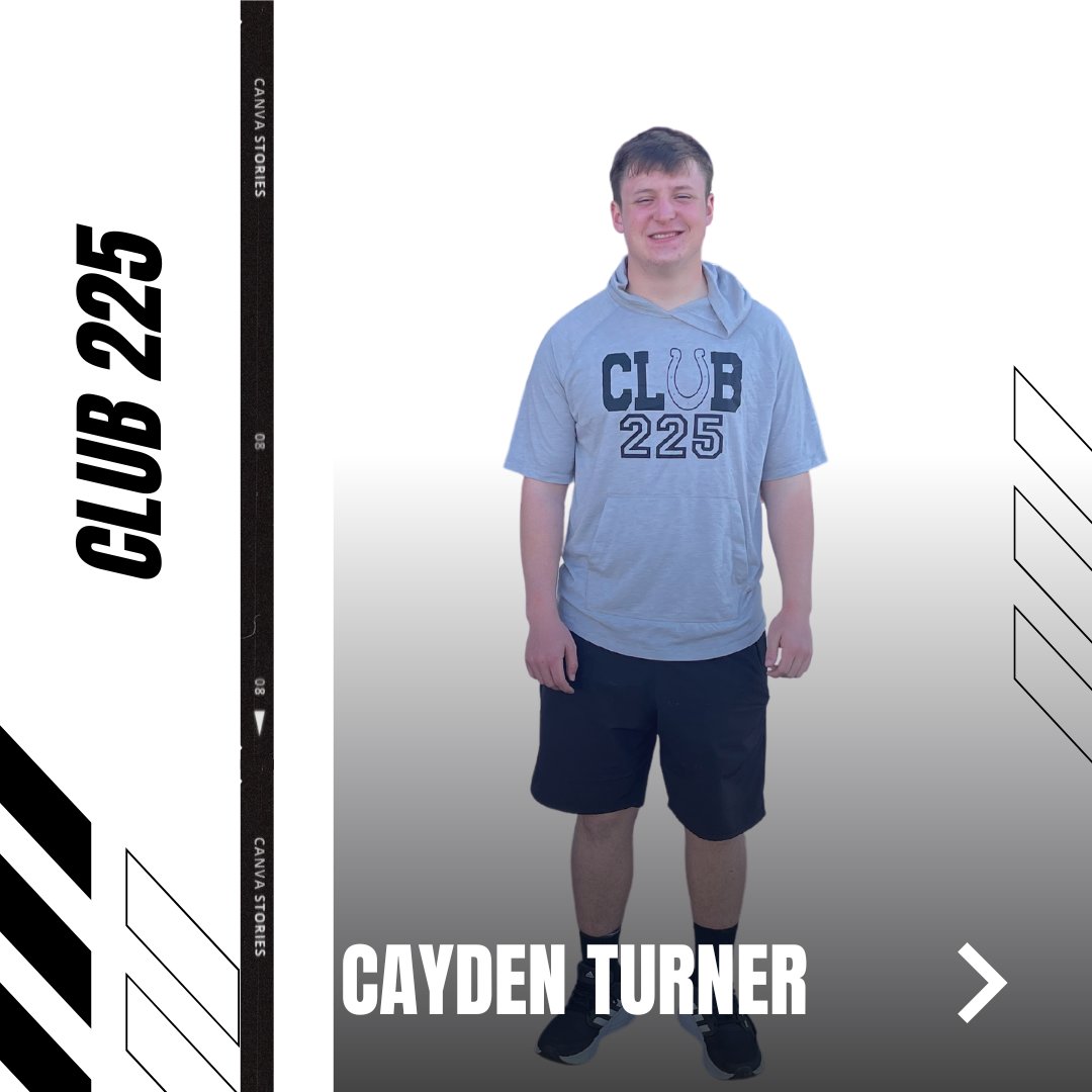 Welcome to the club @ChrisRodgers_13 and Cayden Turner! These guys both hit 225lbs on Power Cleans last week. Proud of our guys and where we are headed! #RELENTLESS #SADDLEUP