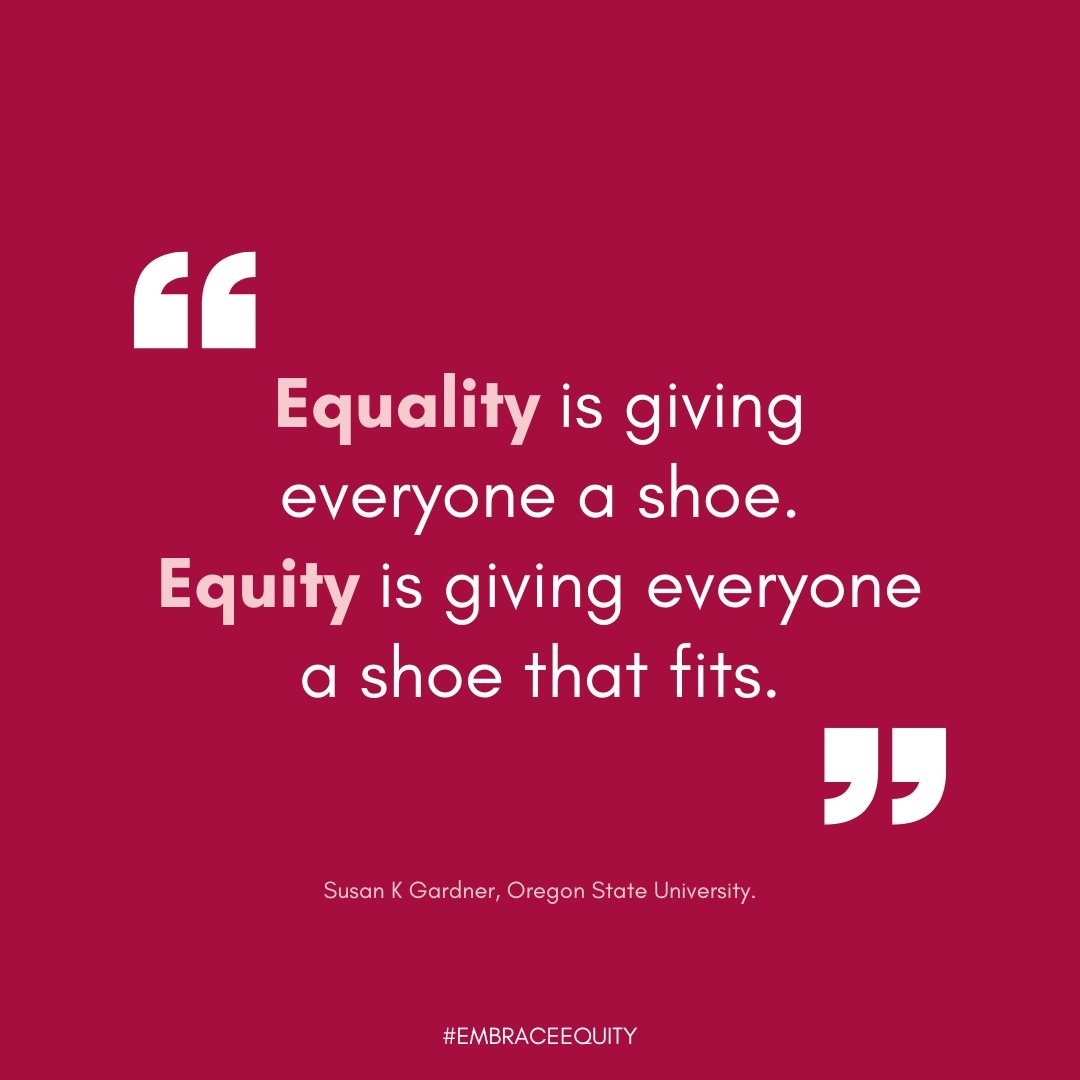 Today we #EmbraceEquity

Here is a simple explanation of understanding the difference between equality and equity.

Equity isn't just a nice-to-have, it's a must-have. 

It means creating an inclusive world.

#HappyInternationalWomensDay #IWD2023