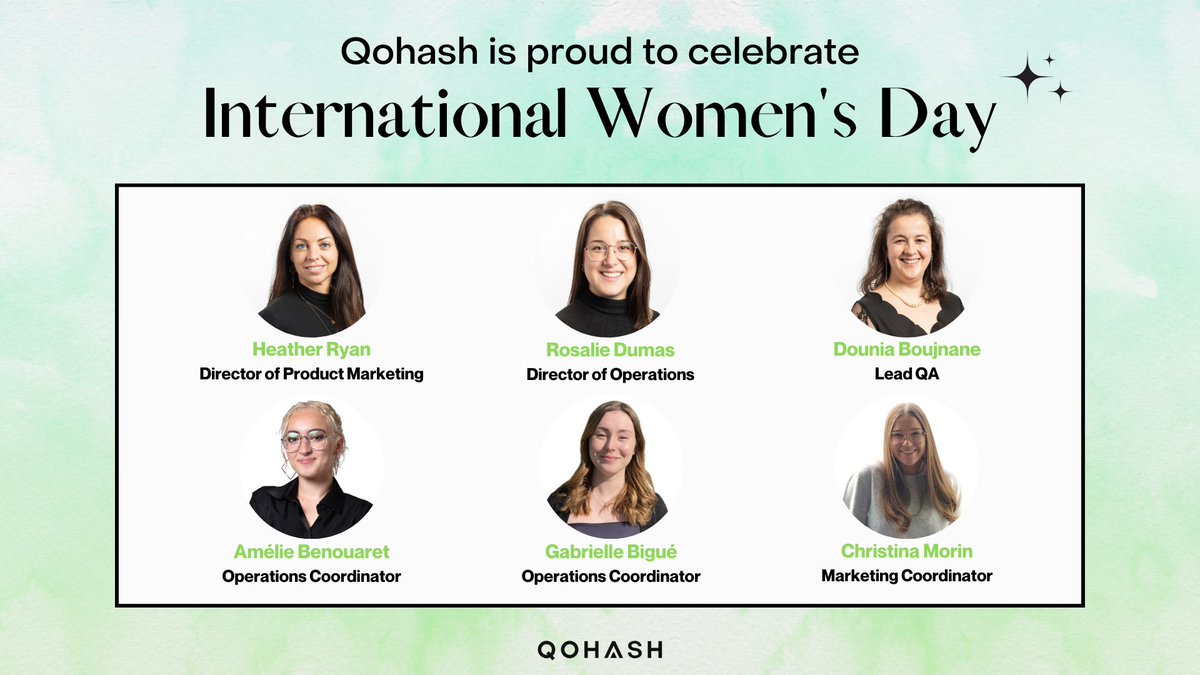Qohash's tweet photo. ✨ On this International Women's Day, we want to recognize and thank all the women who make a difference at Qohash and beyond!

Let's continue to empower women, celebrate their achievements and work towards a more equal and inclusive world 💪

#IWD2023 #EmbraceEquity https://t.co/0vkTwW3QCW