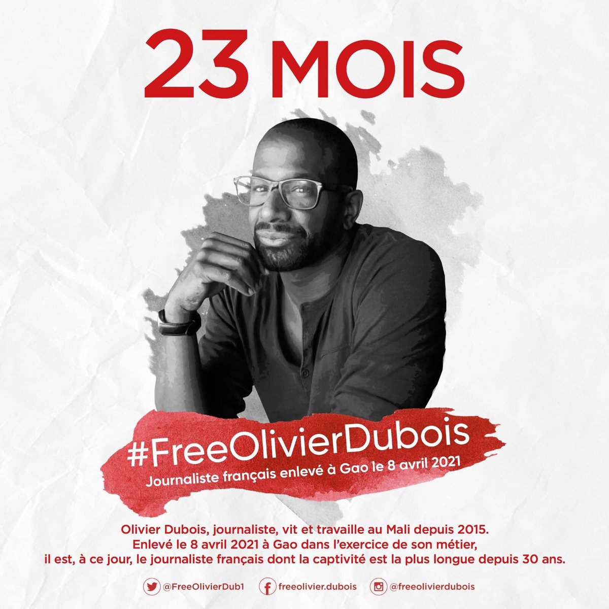 Un mois de plus au compteur d'Olivier Dubois, journaliste français dont la détention est la plus longue depuis 30 ans... Un décompte interminable. Une absence insupportable. Quand cessera-t-elle?
#FreeOlivierDubois
#Presque2Ans
#TropLongueDétention
#Mali #Journalisme #Presse
