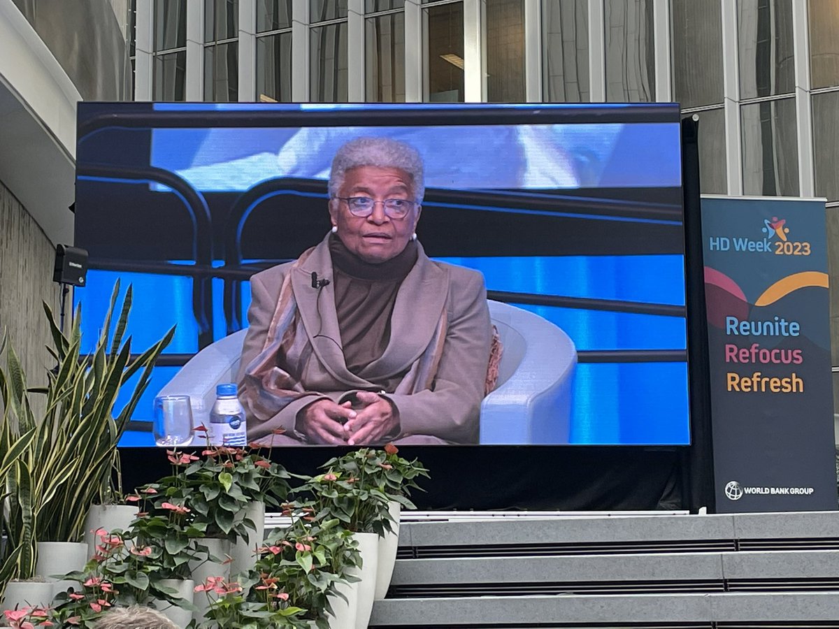 DCMaggie's tweet photo. “We have to ensure that women have the opportunity to compete” starting with eduction - Madam Ellen Johnson Sirleaf @MaEllenSirleaf 
Former President, Liberia speaking @WorldBank for International Women’s Day #8MarchWomensDay #IWD2023 #AccelerateEquality https://t.co/2N9mlvB5QG