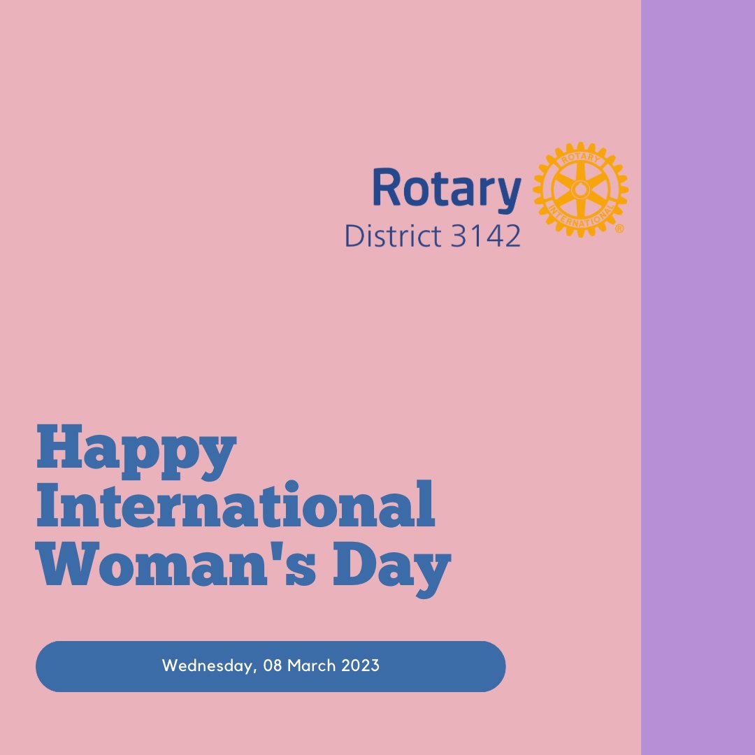 Rotary District 3142 Wishes Happy Woman’s Day 

#rotary #rotary3142 @rid3142 #women #strongwomen #womenempowerment #internationalwomensday #empoweringwomen #womensrunningcommunity @ridist3142