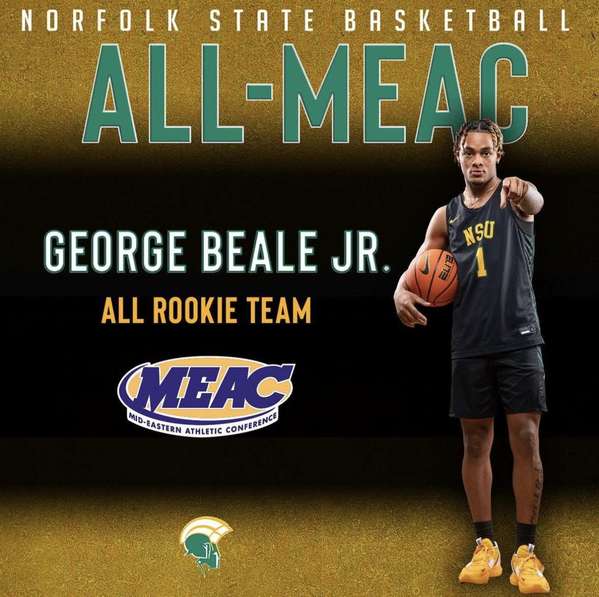 BooWilliamsAAU's tweet photo. Congratulations George  on your selection to the MEAC All-Rookie Team great freshman season more to come…..

🗣️BwslBasketball #bwslmade | #spartans https://t.co/cUt9MlHzd4