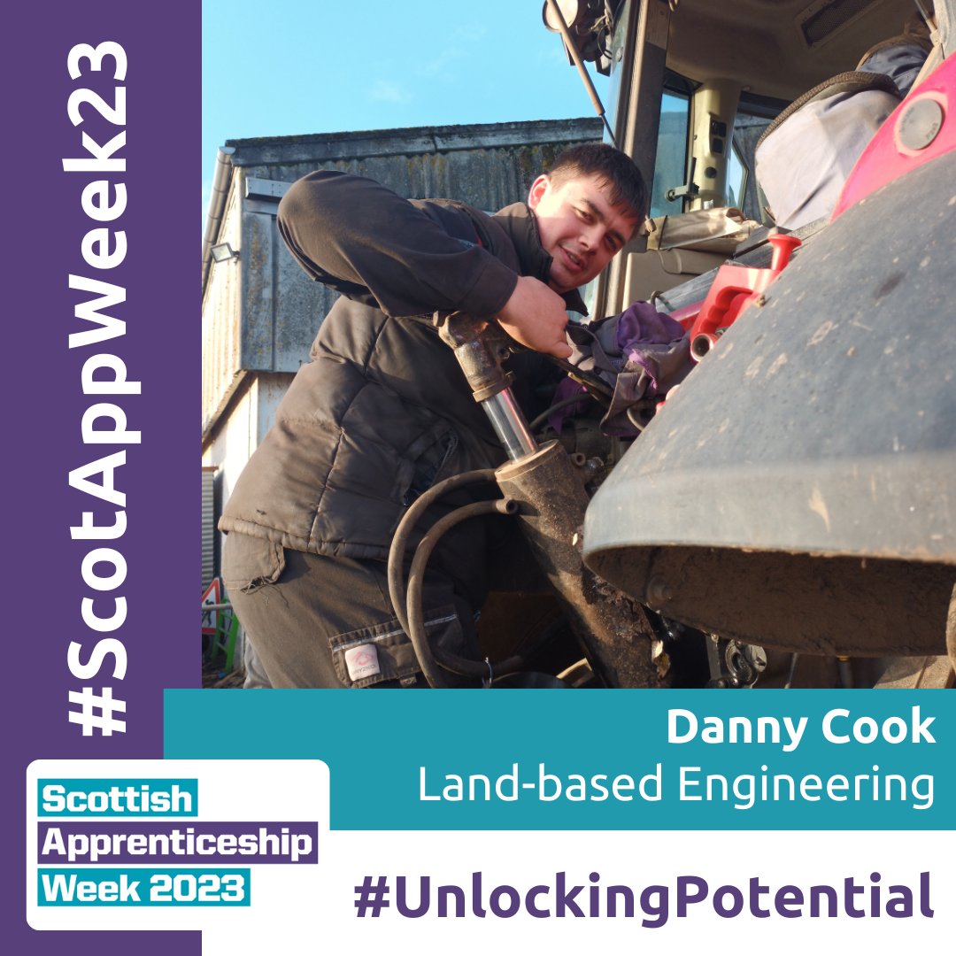 LantraScotland's tweet photo. Next #FantasticFinalist at #ALBAS23 in #ScotAppWeek23 is Danny Cook from St Andrews, #apprentice in #LandBasedEngineering with R&R Machinery through @SRUC. Good luck at our awards tomorrow Danny! @mywowscotland @DYWFife #UnlockingPotential https://t.co/7acBuSgST7