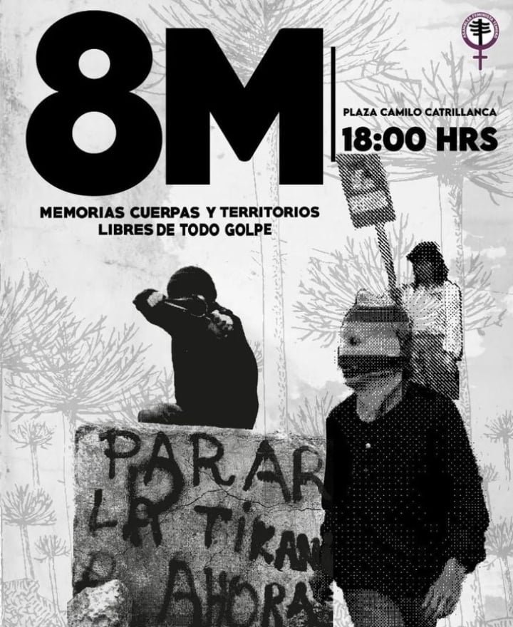 Murosyresisten's tweet photo. 🔴 WALLMAPU
TEMUKO 8M.
MEMORIAS, CUERPAS Y TERRITORIOS LIBRES DE TODO GOLPE.
8M MARCHA FEMINISTA 18:00 HRS PLAZA CAMILO CATRILLANCA EX PLAZA DEL HOSPITAL
MARCHA SEPARATISTA
Asamblea Feminista Temuco
#wallmapu #temuko https://t.co/GI7E5oBREs