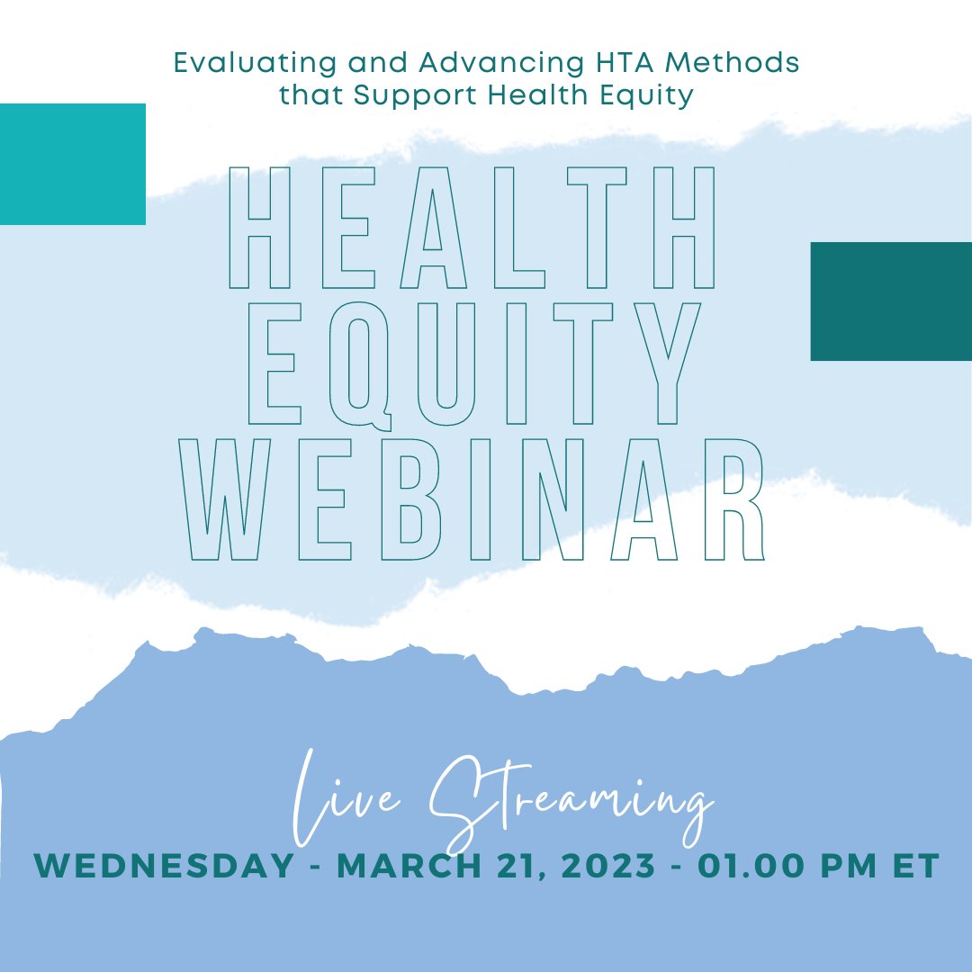 ICER (@icer_review) on Twitter photo On March 15, ICER is releasing a White Paper on #HealthEquity in #HTA. On March 21, join us for a public webinar describing the report followed by a panel discussion w/ <a href="/Rebekahangove/">RebekahS.M.</a>, <a href="/lindagblount/">Linda Goler Blount</a>, & Praveen Thokala, on the key findings. Register here: rb.gy/wkvxmj On March 15, ICER is releasing a White Paper on #HealthEquity in #HTA. On March 21, join us for a public webinar describing the report followed by a panel discussion w/ <a href="/Rebekahangove/">RebekahS.M.</a>, <a href="/lindagblount/">Linda Goler Blount</a>, & Praveen Thokala, on the key findings. Register here: rb.gy/wkvxmj