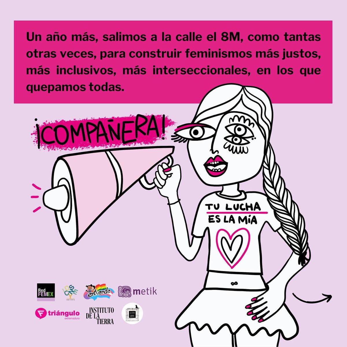 RedFemex's tweet image. #TODAS8MExtremadura 

Un año más, salimos a la calle el 8M, como tantas otras veces, para construir feminismos más justos, más inclusivos, más interseccionales, en los que quepamos todas

🌻💜🐝

 #TODAS8MExtremadura #Transfeminismo #OrgulloCrítico #8M #8M2023 #YoConLxsPutas