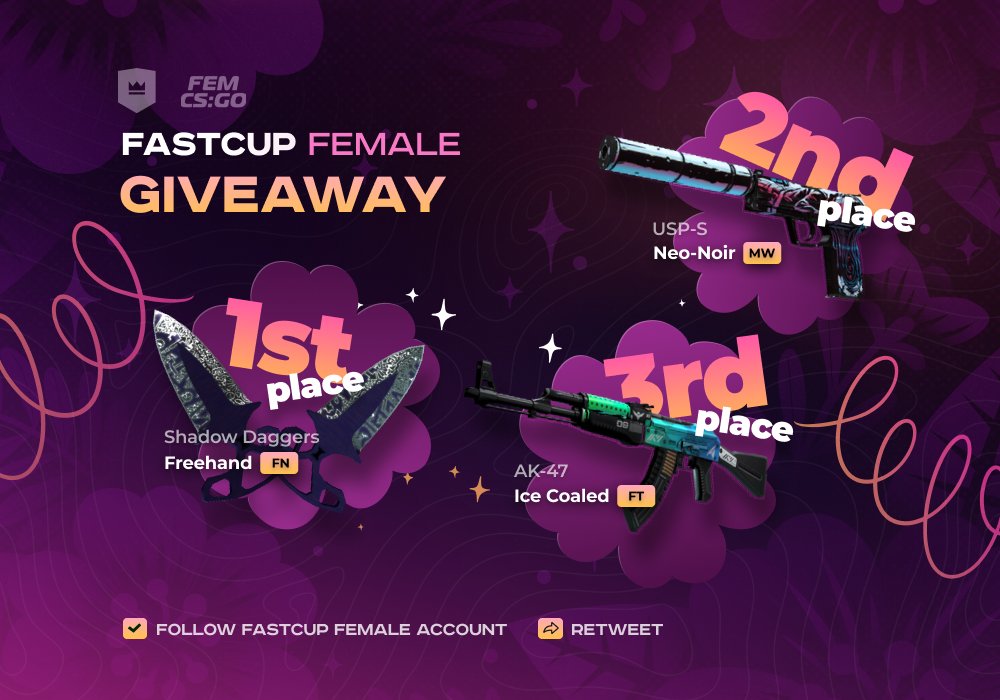 FASTCUP FEMALE (@fastcupfemale) on Twitter photo We are launching a giveaway! (only girls can participate)
Rules: subscribe to <a href="/fastcupfemale/">FASTCUP FEMALE</a> and retweet this post. We will draw a winner on March 19 🌸 We are launching a giveaway! (only girls can participate)
Rules: subscribe to <a href="/fastcupfemale/">FASTCUP FEMALE</a> and retweet this post. We will draw a winner on March 19 🌸