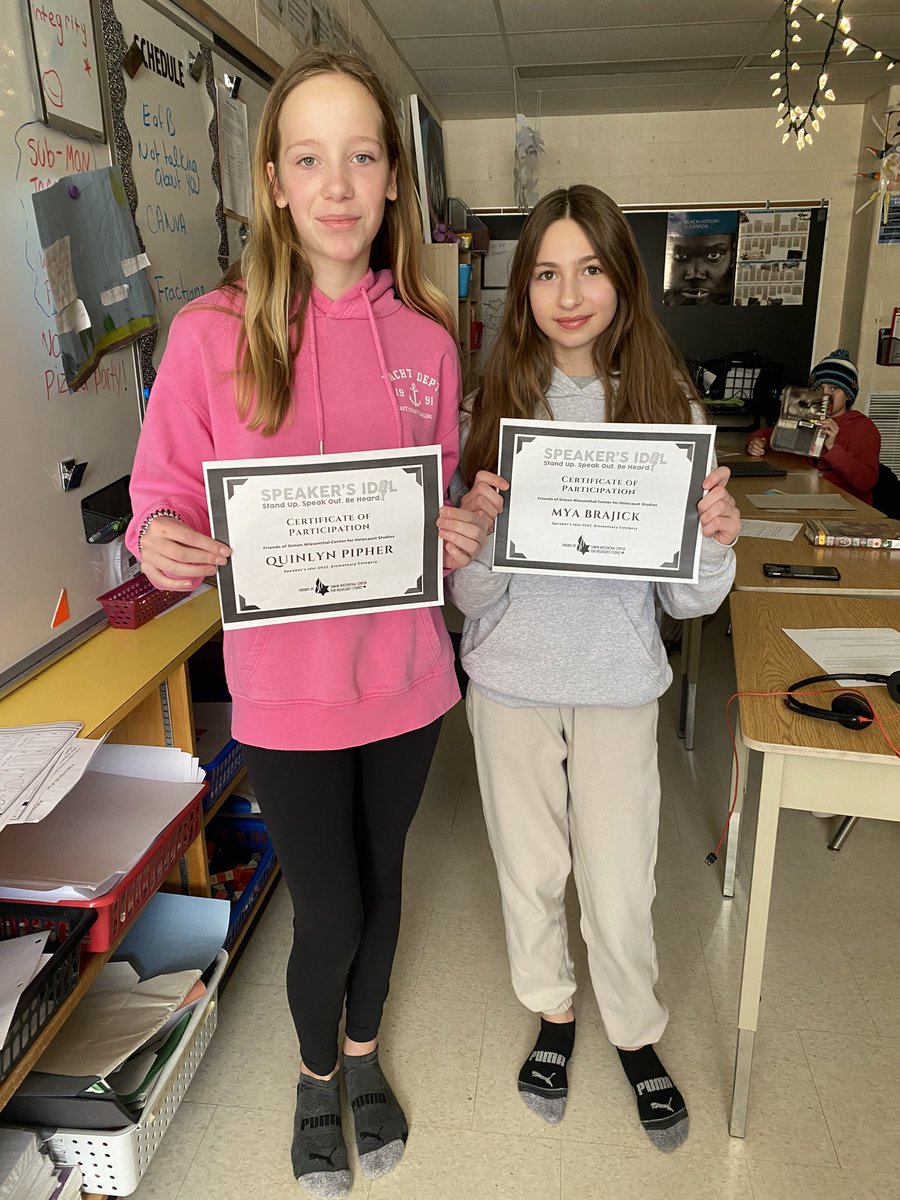 Congrats to these beauties on #internationalwoman’sday proving girls have strong voice, opinions and fire! <a href="/scdsb/">song</a> <a href="/ForestHillPS/">Forest Hill Public School</a> #scdsb #simonwiesenthal
