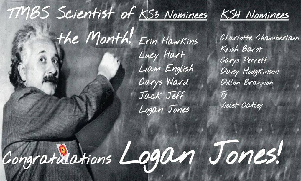 Congratulations Logan!  #science #marketbosworth @TMB_School