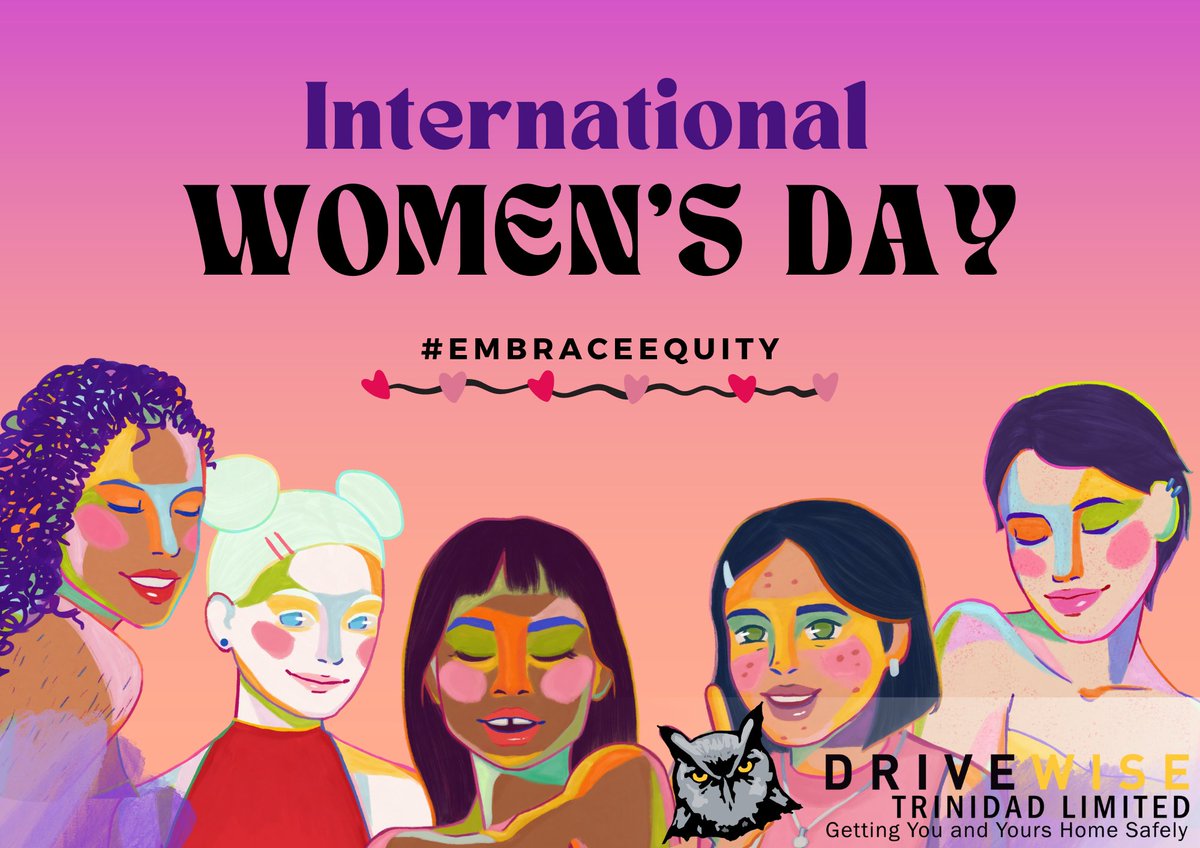 DriveWiseTT's tweet photo. Happy International Women's Day

#embraceequity #internationalwomensday #women #march #strongwomen #womenempowerment #motivation #inspiration #happy #celebrate #love #family #appreciation #respect https://t.co/CLETk3c6g0