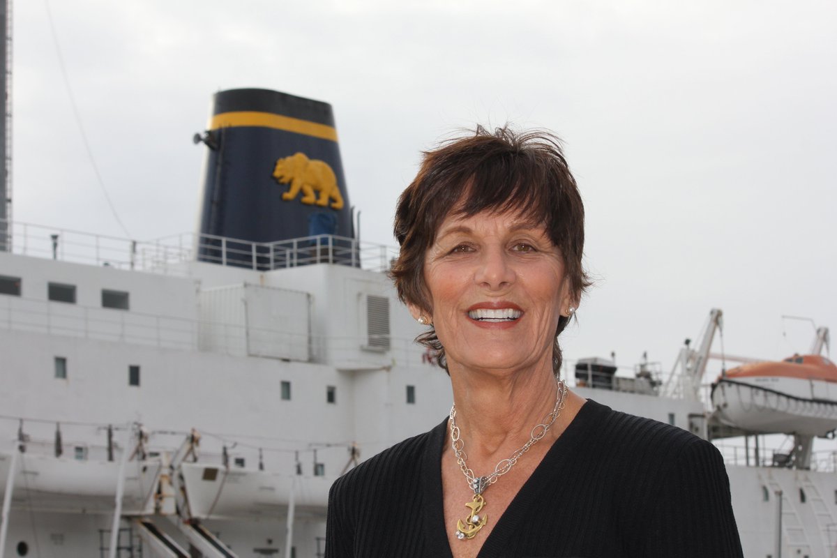 Cal_Maritime's tweet photo. Our next Cal Maritime alumni feature for #WomensHistoryMonth and #InternationalWomensDay is Captain Lynn Korwatch, one of Cal Maritime's first female graduates! ⚓️🌎⚙️ https://t.co/5TF4prN43U