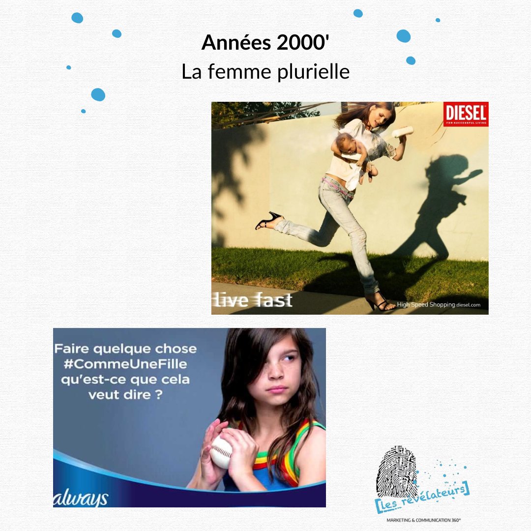 Les femmes sont à l'honneur ! 💙
Qu'en a-t-il été dans l'histoire de la publicité ? 
L'article complet est ici 👉🏼 lesrevelateurs.com/non-classe/fil…
#8mars #JourneeDesDroitsDesFemmes