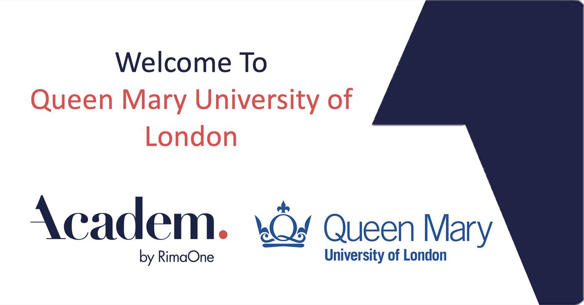 Academ_R1's tweet photo. We are pleased to have @QMUL join the ACADEM by RimaOne family and support them with their #AOL process. Thank you for choosing #ACADEM and welcome to you! https://t.co/3vID7bD28m