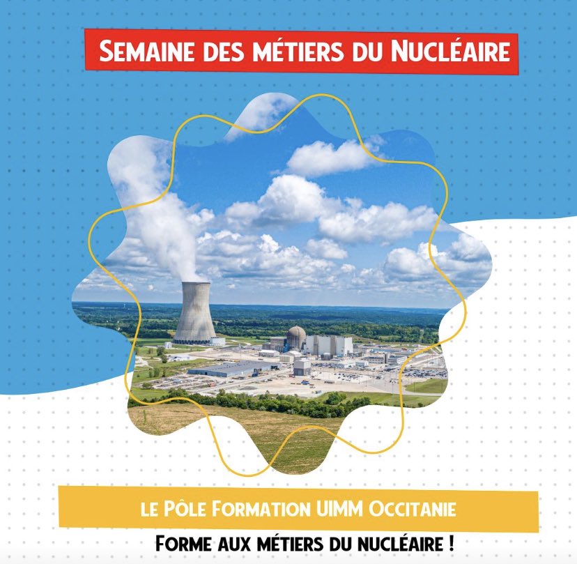 Pour la semaine du #nucleaire le Pôle Formation UIMM #Occitanie présente ses formations dans ce secteur qui recrute.
Des #formations en alternance du CAP au bac+5 en #Electrotechnique #Cybersécurité #informatique #Chaudronnerie Conception Industrielle, Maintenance Industrielle…