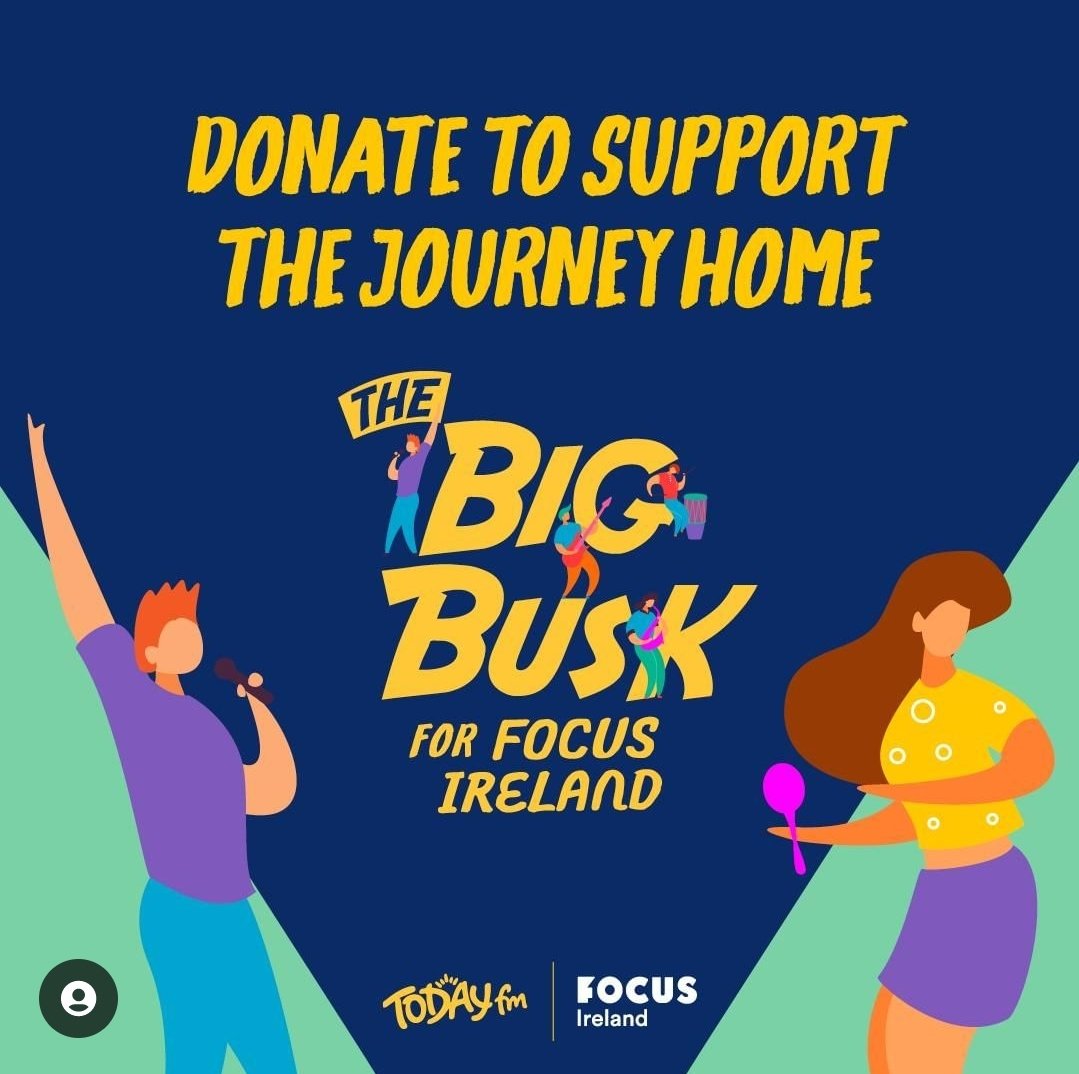 On Friday 10th March from 12 to 12.30pm I am performing in Heuston Station, 
I am taking part in The Big Busk for Focus Ireland . You can donate here to contribute towards my fundraising target on my profile page. joinus.focusireland.ie/fundraisers/ti… Today FM