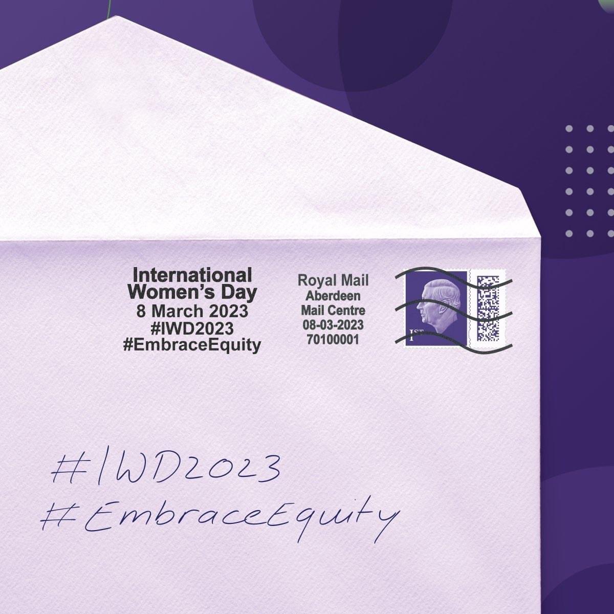joolsheselwood's tweet photo. Hope everyone is having a good International Women’s Day!
The theme this year is #EmbraceEquity-together we can build a better world for women everywhere. 
In the U.K RoyalMail is marking #IWD with a special #IWD2023 #EmbraceEquity postmark to raise awareness&amp;celebrate the day 👉🏾 https://t.co/v2mbbNksMw