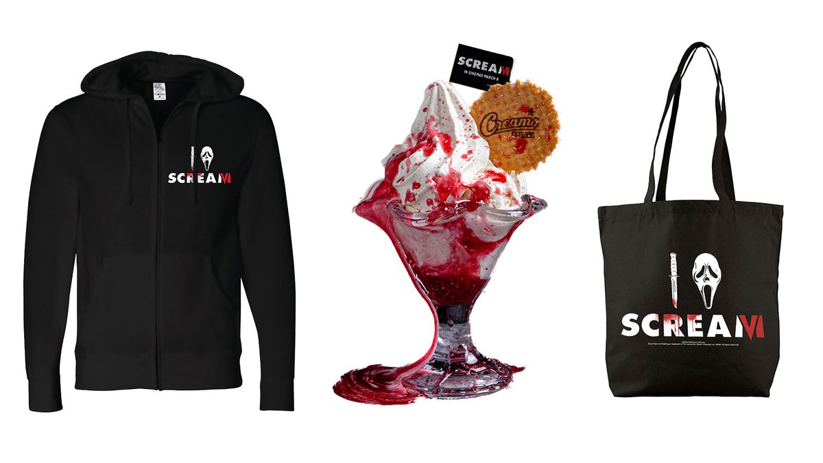 empiremagazine's tweet photo. Competition time! 👻 With #ScreamVI out this Friday 10 March, we're giving away a bloody good prize bundle – including a Ghostface hoodie, tote bag, and a £50 Creams Cafe voucher!

To enter, follow us &amp; QT this sharing your fave moment in the Scream franchise so far. Good luck! https://t.co/XZxF8rBCU1