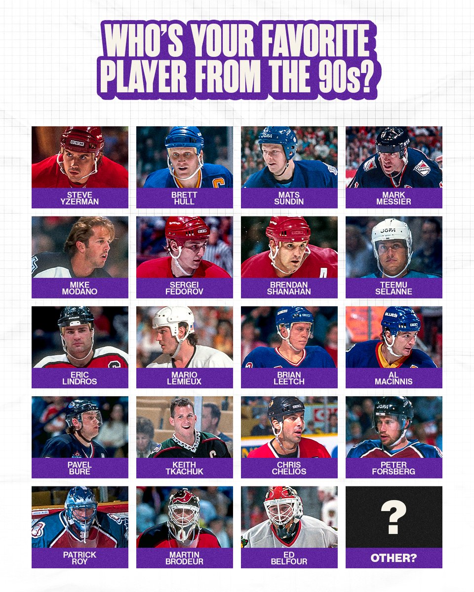NHL's tweet photo. Smells Like Teen Spirit to us. 💿

Who is your favorite player from the '90s? 👾 https://t.co/OlNIDLC7Nt