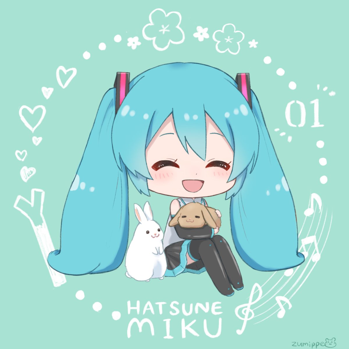 初音ミク「#ミクの日2023 #初音ミク ミクの日!めでたいうれしい 」|ずみっぺ🐹のイラスト