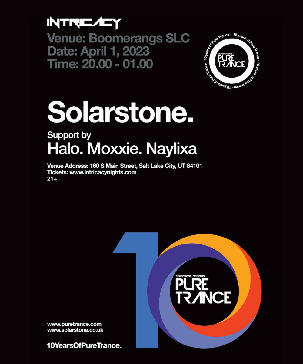 richsolarstone's tweet photo. Salt Lake City, see you on April 1st!
#SLC #10YearsOfPureTrance #Solarstone https://t.co/DxSeZUCjxb