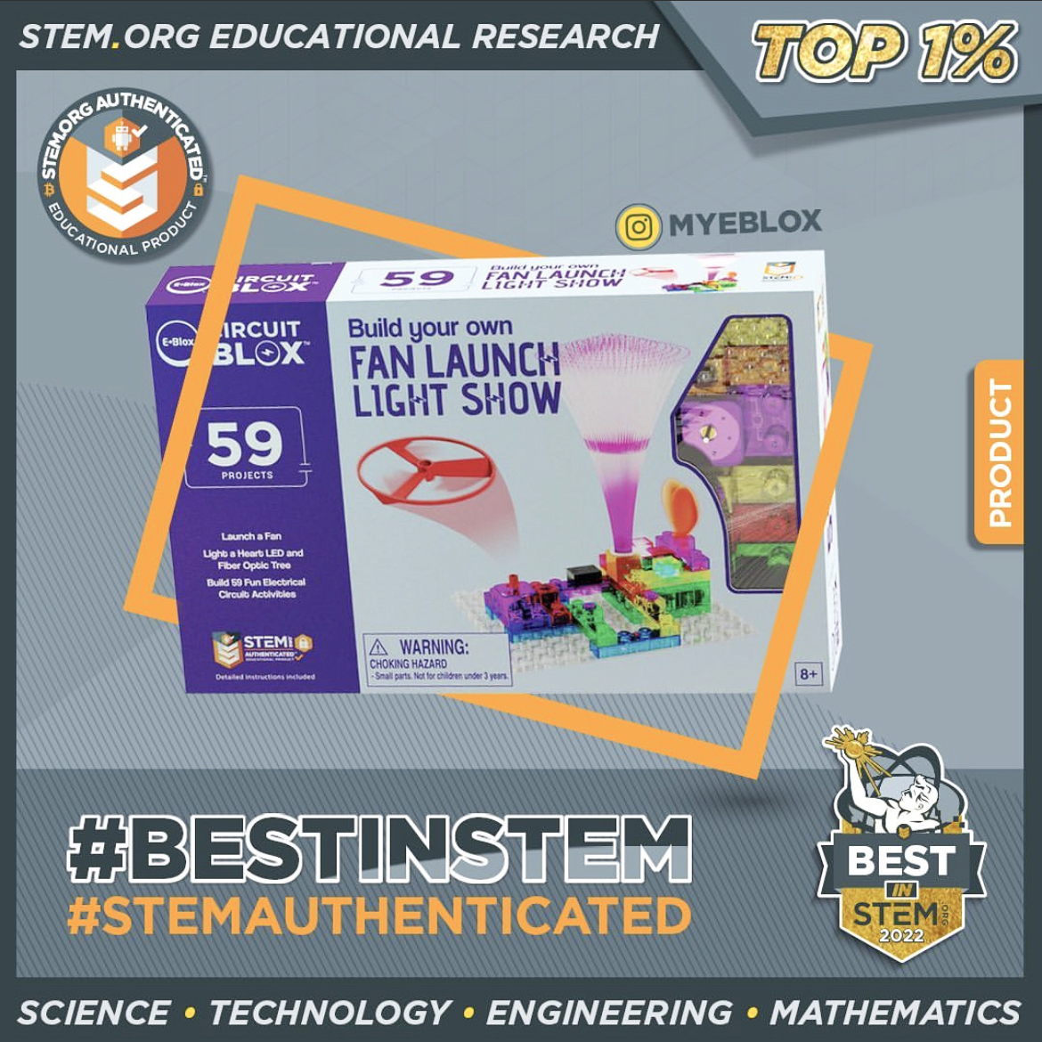 myeblox's tweet photo. 🏆@stemdotorg recognized the "Best in STEM" for 2022.
⚡️E-Blox⚡️ Build Your Own Fan Launch Light Show ranked in the top 1%
⚡️https://t.co/zkPMNPdWQ7 ⚡️
.
.
#EBlox #StemDotOrg #STEMAuthenticated #STEMtoys #STEMeducation #stemlearning #STEAM #legocompatible #legomania #Lego https://t.co/nIgohvoQks