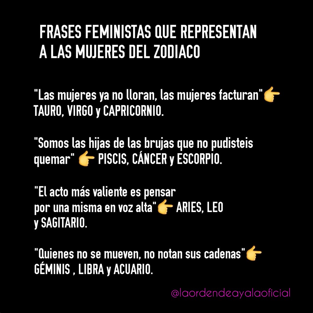 Z O D I A C O 

Frases #Feministas que representan a las mujeres del #Zodiaco 
 
#DíaDeLaMujer #8M2023 #8MarchWomensDay
