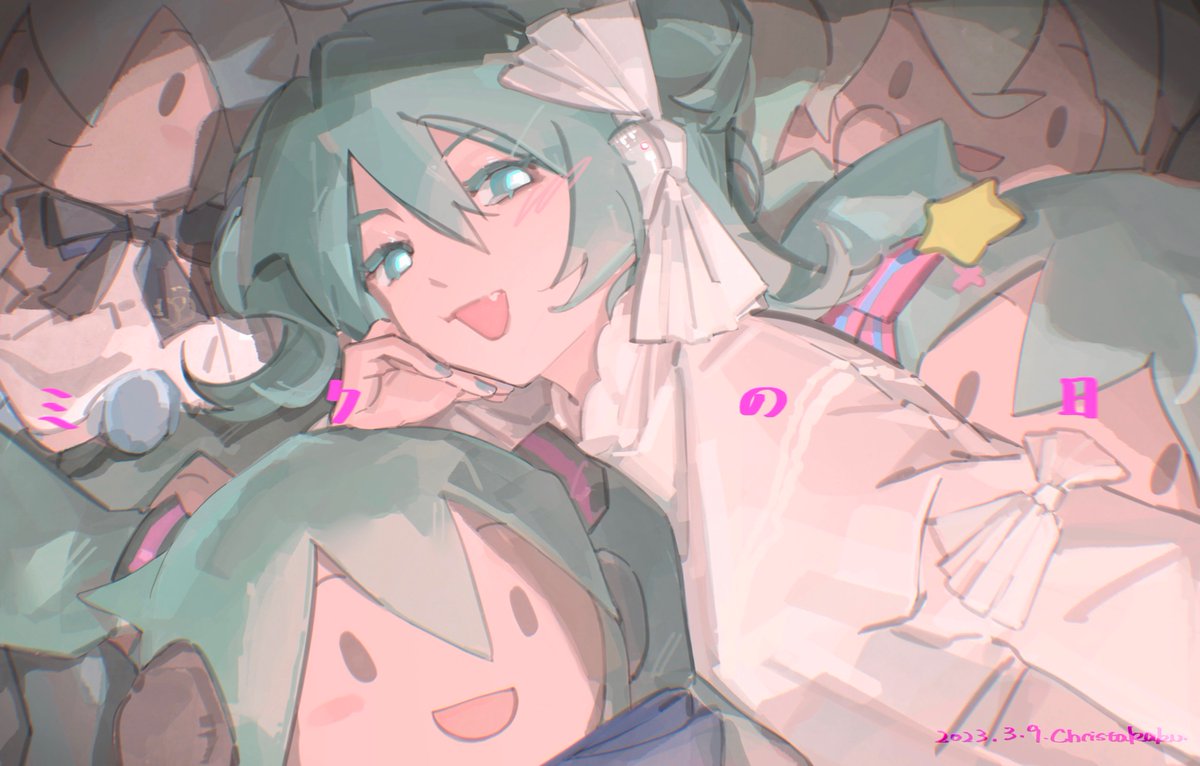 初音ミク 「39#初音ミク #ミクの日 #ミクの日2023 」|しろいもも🍑@低浮上のイラスト