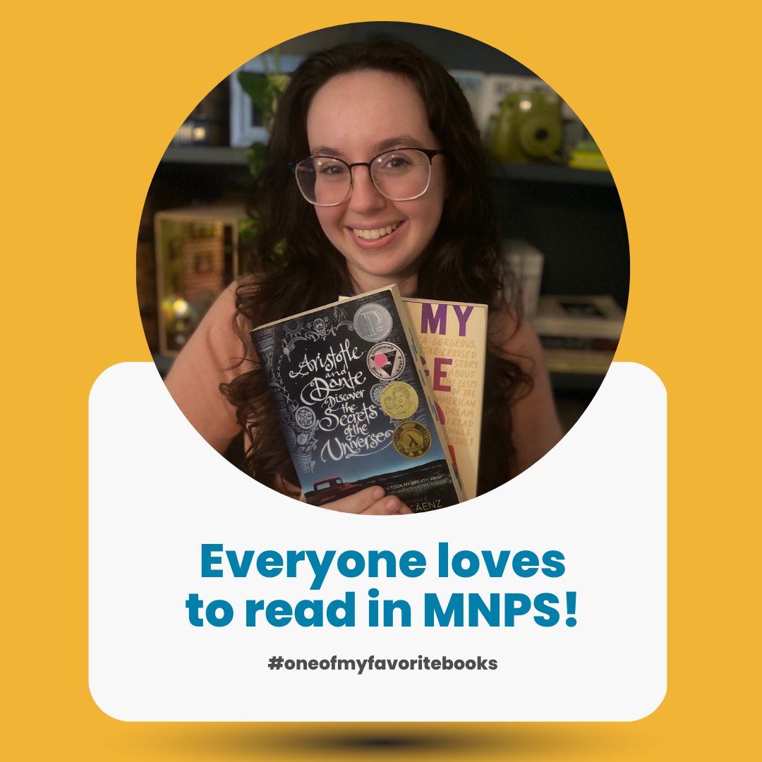 Everyone loves to read in MNPS! Librarian, Maggie George @hunters_lane is holding a couple of her favorites! #oneofmyfavoritebooks @MetroSchools