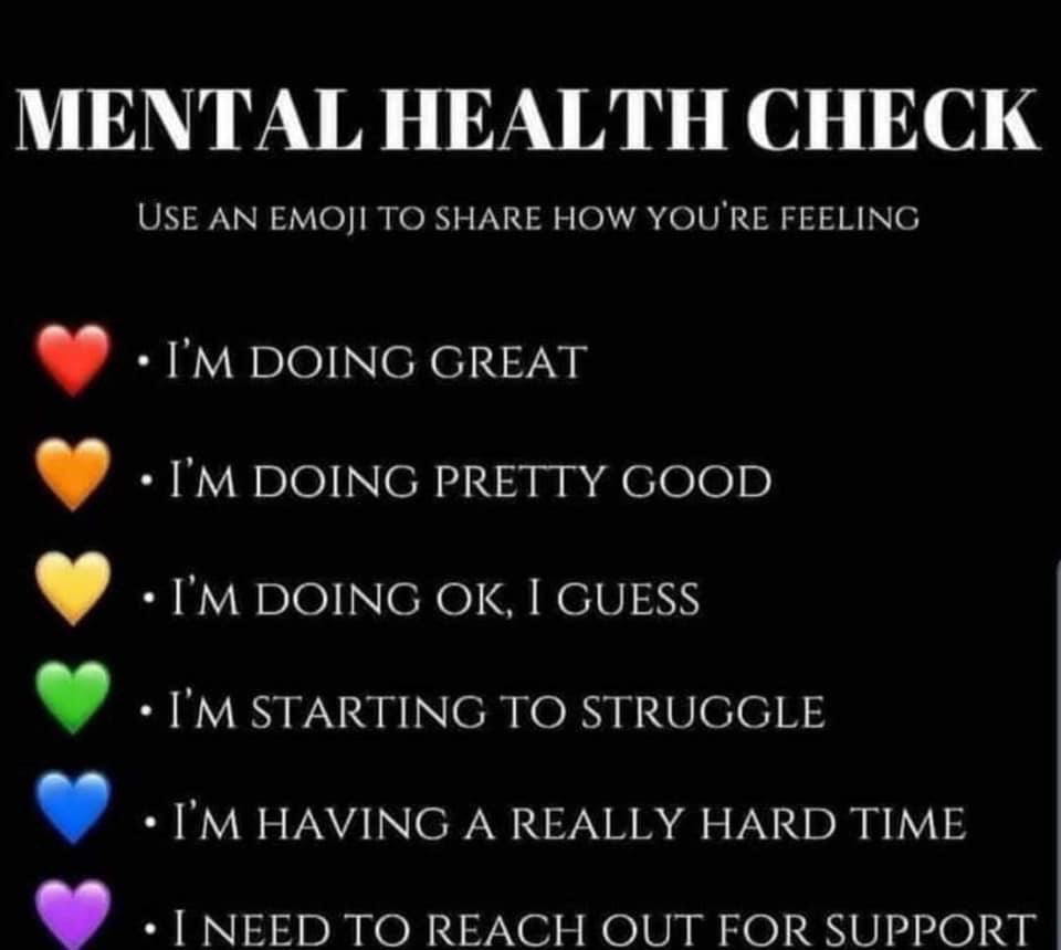 Check in with me how are you feeling #MentalhealthCheck