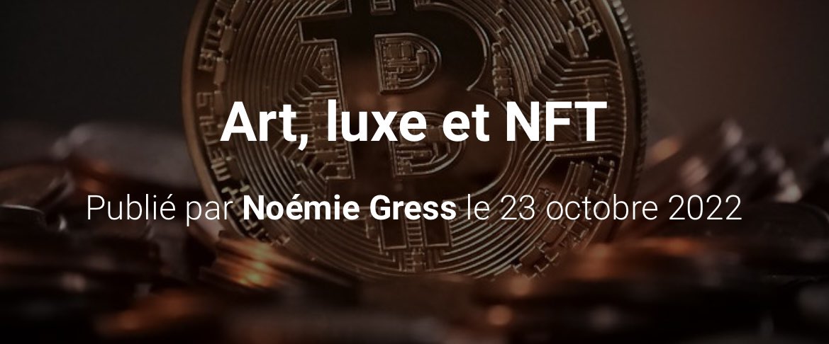 [Vulgarisation des NFTs dans le domaine de l’art et du luxe]
la-click.net/numerique/art-…
 @Noémie Gress-Leclercq, ambassadrice de la mixité professionnelle et cheffe de projet digital, nous partage ses lumières sur les NFTs et à ce que cela augure dans notre rapport aux Internets.