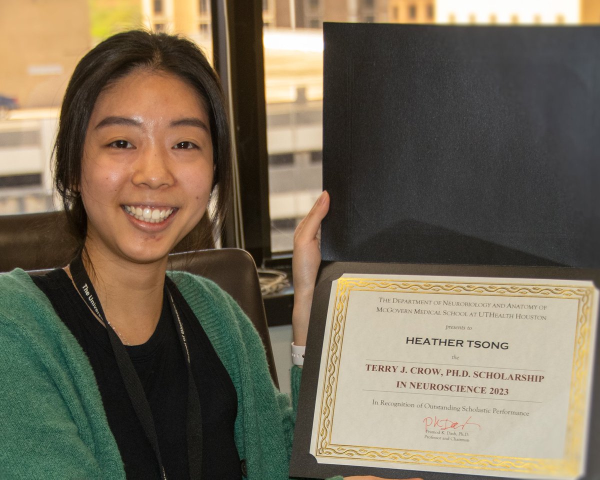 Proud of our grad student Heather Tsong for being awarded the Terry Crow Scholarship from the department! Congrats Heather!
