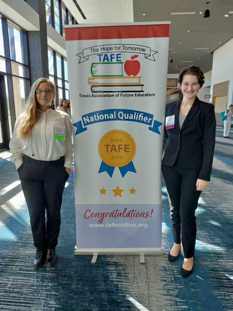 Congratulations to two of our TAFE students who competed this weekend in the Teach Tomorrow Summit in Round Rock! Payton &amp; Abbi wrote and illustrated a children's book from scratch and brought it to be presented and judged. They got 2nd place and are advancing to the nationals.